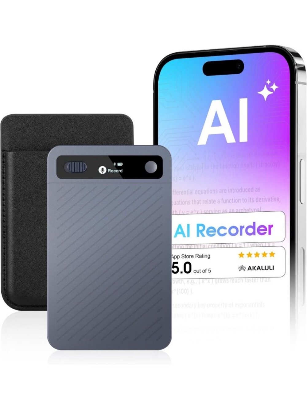 Voice Recorder with Transcription & Summarization, 64GB, AI Noise Reduction, 118